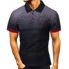 Digital 3D Printed Men'S Polo Shirt Men'S Casual Splicing Color Short Sleeve Shirt