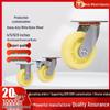 Heavy-duty Wear-resistant Stroller Wheels with Double Bearings and Brakes - White Nylon, 4/5/6/8 Inch