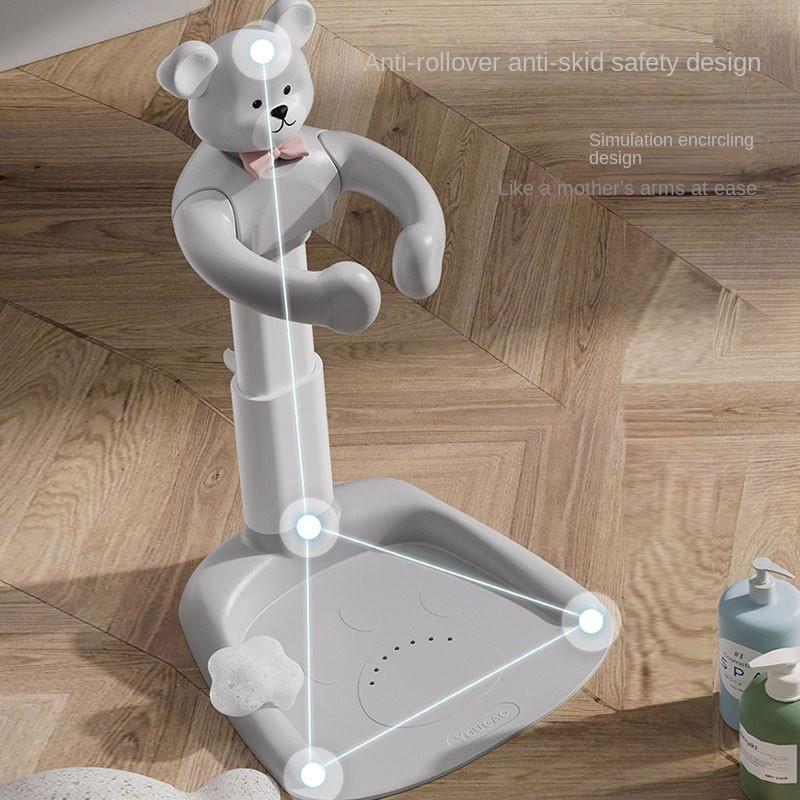 Baby Standing Shower Stand With Double Brackets Free Installation Adjustable Children's Shower God Household Anti Slip Bracket