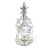 Handgeblasene kleine silberne Glas-Weihnachtsbaumdekoration 13cm Mit 8 Stück Leuchtenden Hohlkugel-Anhänger Zubehör