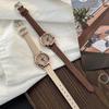 Women's Retro Leather Strap Quartz Watch: Simple, Stylish & Trendy