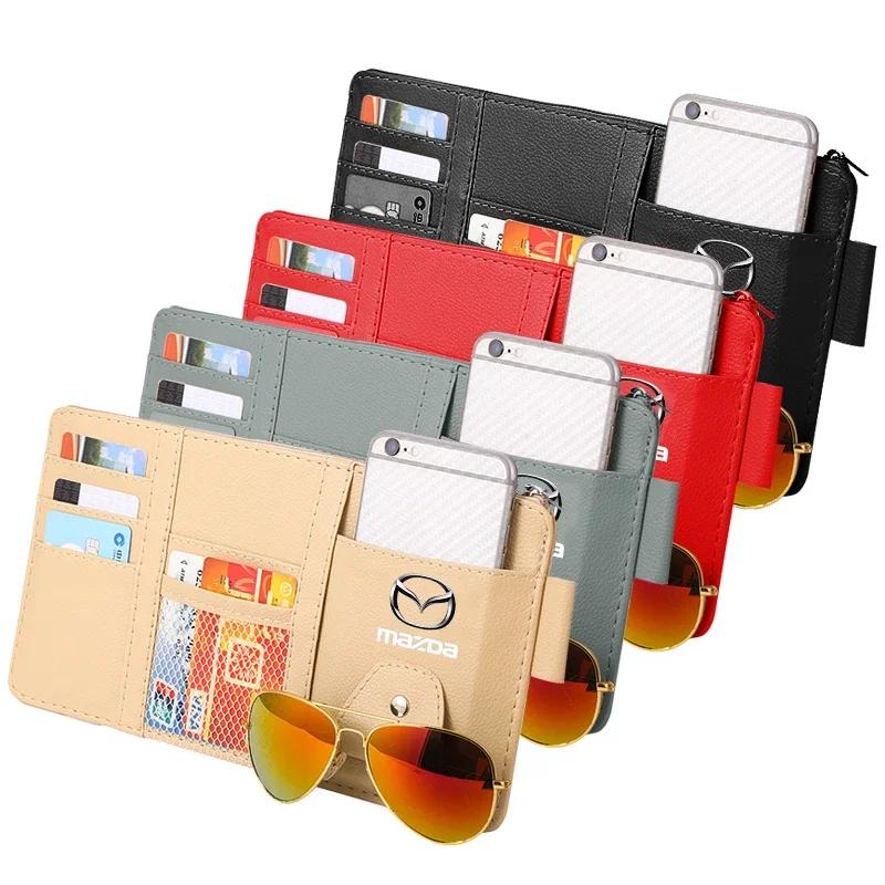 Car Sun Visor Organizer Auto Pocket Organizer Interior Accessories For Mazda 3 Alexa CX30 CX-4 CX5 CX-5 CX8 CX-8 CX-30 CX9 CX-9