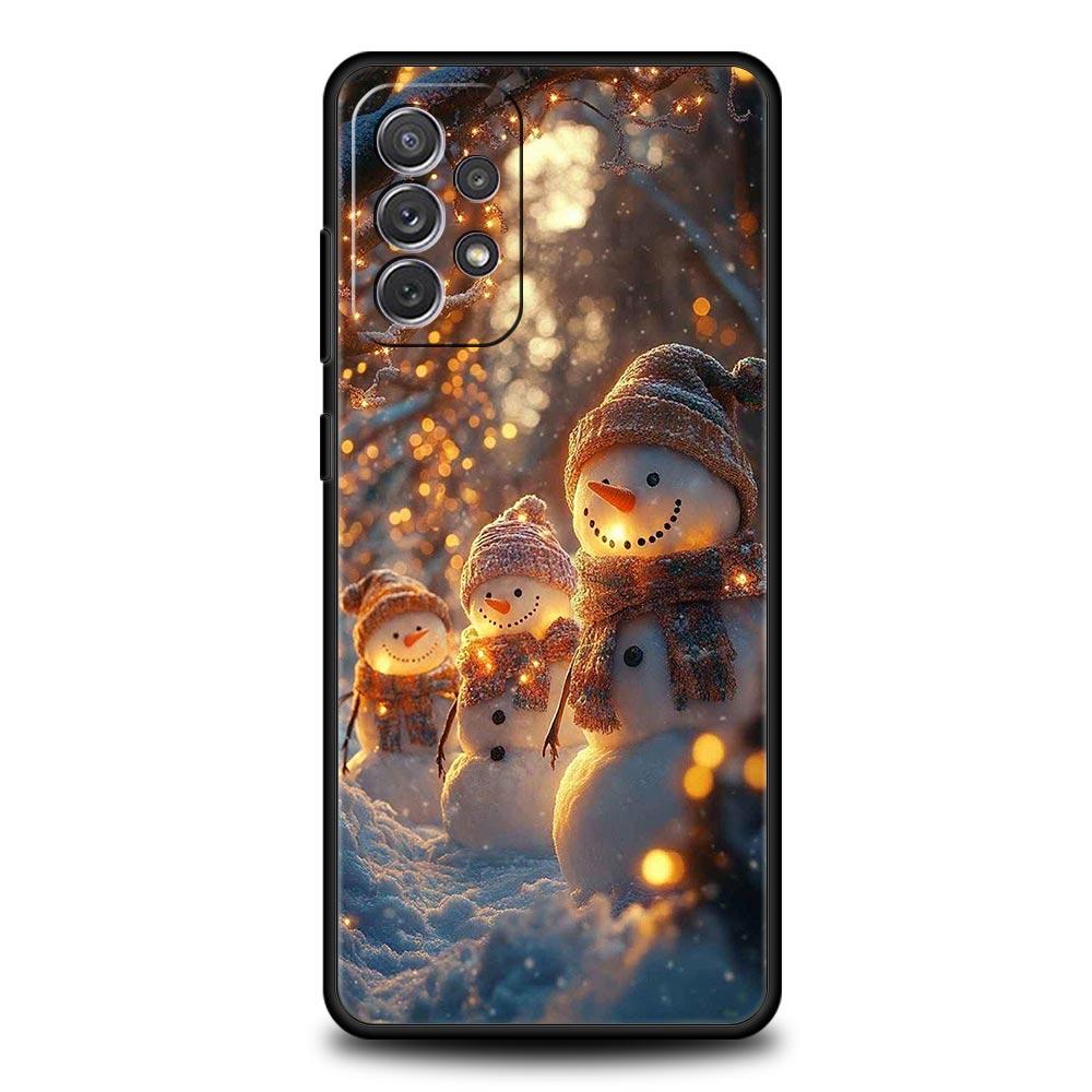 Christmas Snowman Phone Case for Samsung Galaxy A55 A35 A17 A07 A15 A13 A25 A51 A71 A72 A73 A32 A52 A52S A41 5G Soft TPU Shell