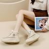 Hick Bottom Macaron Color Matching Shoes for Women Fleece Padded Snow Cold-proof Warm Non-slip Cotton Shoes