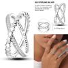 Women's Silver Finger Rings Original 925 Sterling Heart Star Moon Geometric Inlay Zircon Stackable Cocktail Ring Wedding Jewelry
