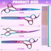 SANGELAR Pet Grooming Scissors Set,Includes Straight, Curved, and Thinning Shears, 20%-55% Fur Thinning, Available In Round Tip Options