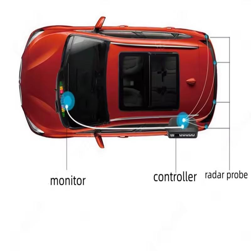 2/4/6/8 Probes LED Parking Sensor System Backlight Parktronic Monitor Display Kit Backup Detector Assistant