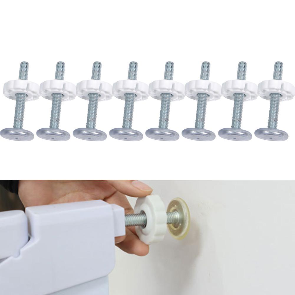 For Apartment Renters White Guardrail Screw Kit Easy Setup Door Replacement Kit No-drill Adjusting Rod Threaded Bar