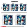 2pcs,2D Plane Printing Curtains Cute Snowmen Winter Christmas Durable Polyester (without Rod) Room Decor Use for Living Room,