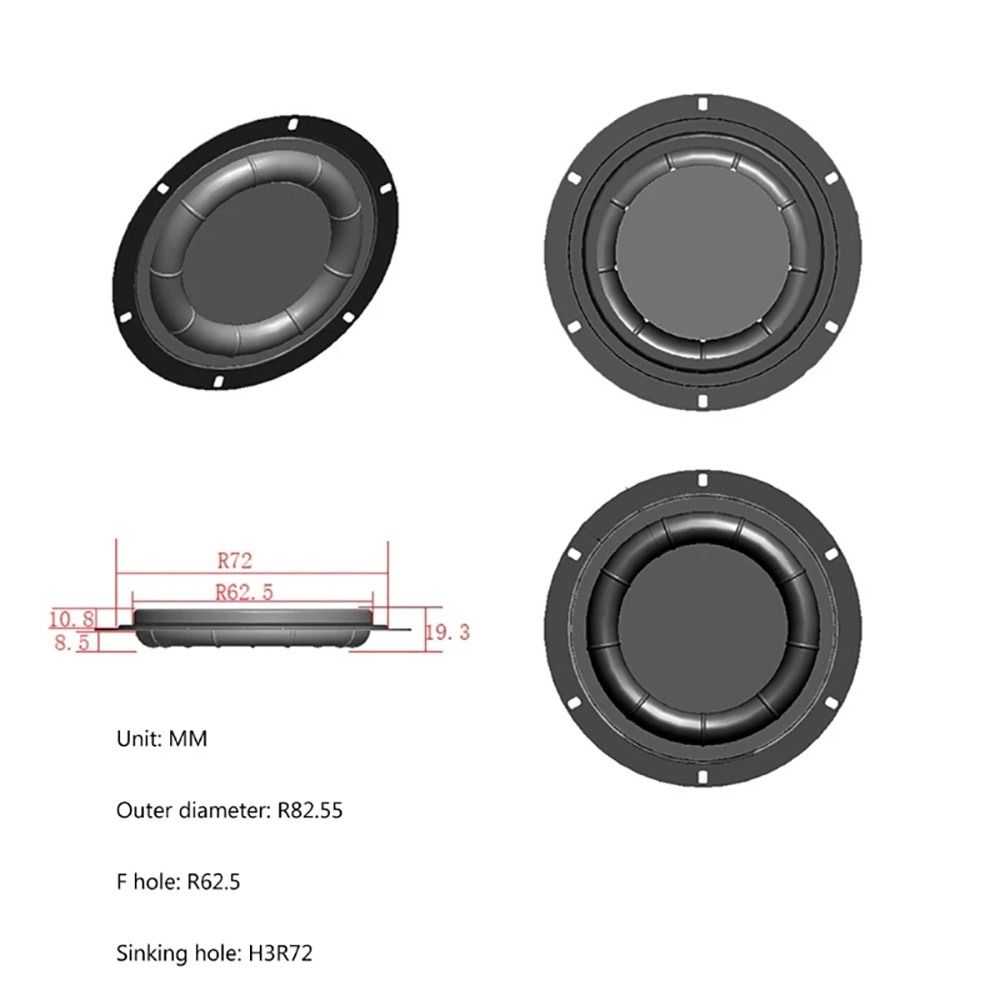 1Pcs 6.5/8inch Bass Diaphragm Silicone Bass Membrane Durable Vibrating Membrane Plate