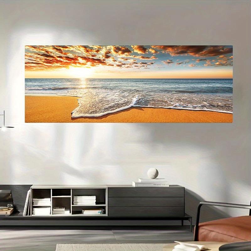 Modern Wave Beach Sunset Canvas Painting Natural Sea View Posters And Printed Wall Art Photos For Living Room Bedroom Decor