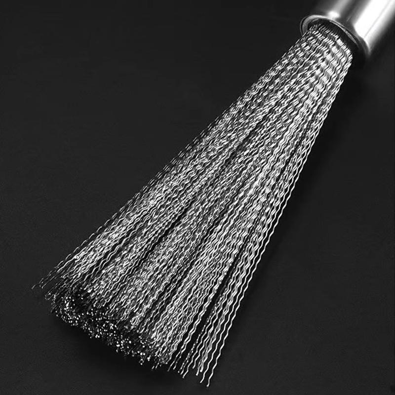 1/2PCS Stainless Steel Pan Brush Bowl Plate Long Handle Strong Decontamination Convenient Fast Sink Stove Kitchen Cleaning Tool