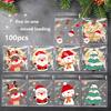 100 Pcs Variety Pack: Christmas OPP Self-Adhesive Bags for Sweets, Snacks, Cookies & Pastries