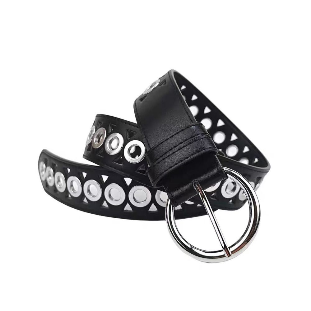 

Punk Wide Waistband Korean Style Y2K Girl Waistband Personality PU Leather Belt Men чорний