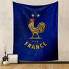 Golden Rooster France Text Blue Background Patterned Tapestry for Bedroom and Living Room Home Decor
