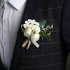 Hvid Bryllupsblomst Rustik Brudgom Knaphul til Brud Brudepige Brudgom Groomsman Vestlig Silkeblomst Fest
