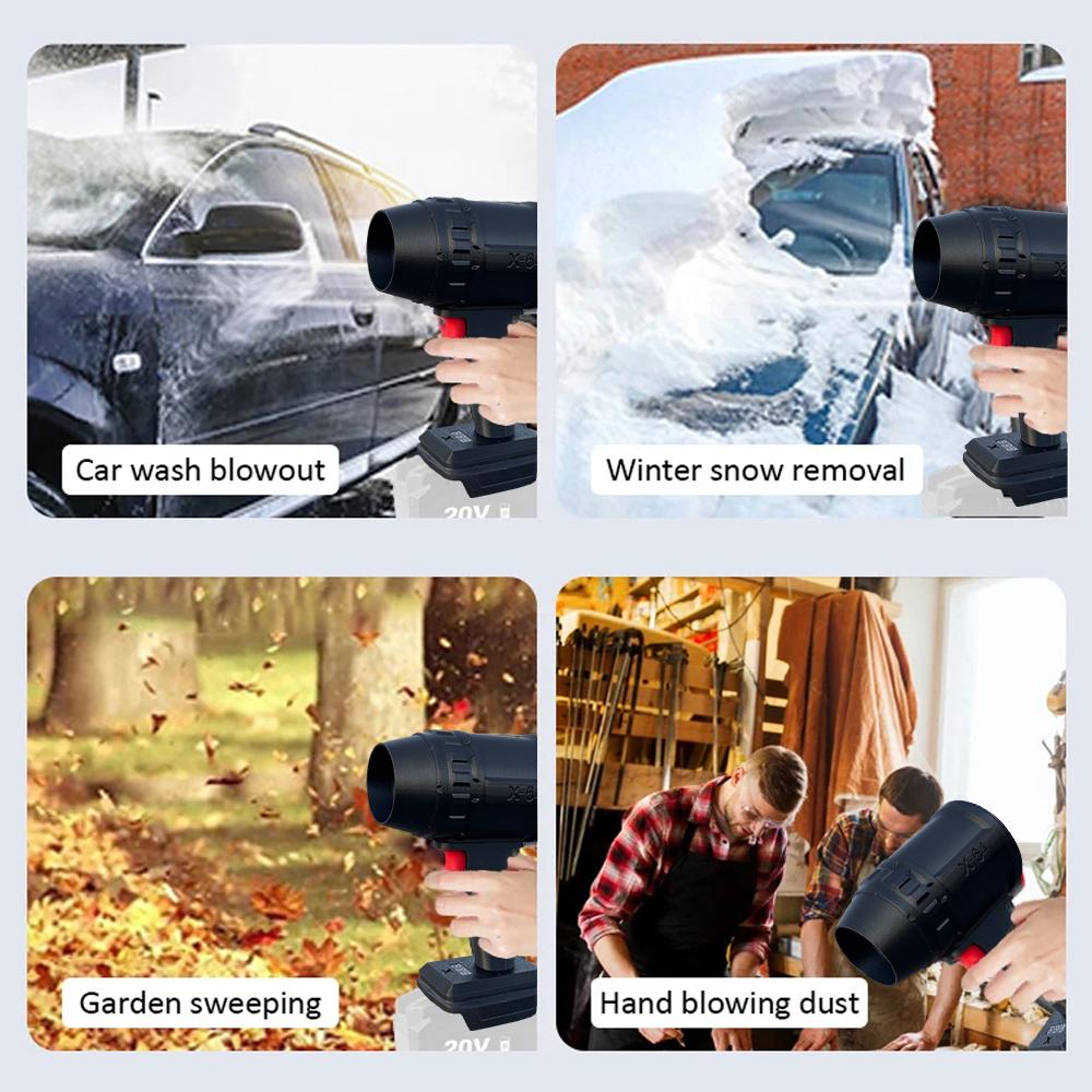 1100W Handheld Turbo Jet Fan Car Violent Blower Powerful Air Blower 2000g Thrust 64mm Brushless Motor Car Wash Air Gun Dryer