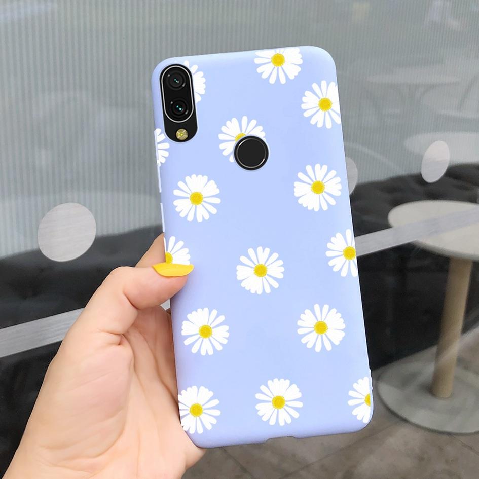 Soft Case For Xiaomi Redmi Note 7 Cover Funda For Redmi 7 7A Fashion Silicone Sunflower Phone Case on Redmi Note7 Pro Back Cover