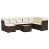 VidaXL Salon de jardin avec coussins 9 pcs marron résine tressée 3325349