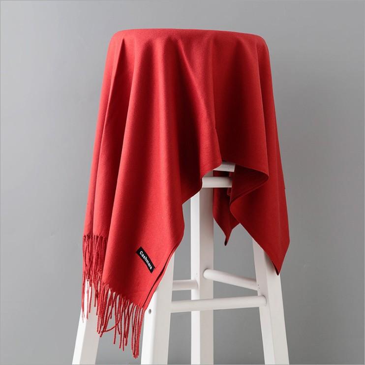 Solid Color Imitation Cashmere Scarf for Women Winter Korean Style Shawl and Scarf Dual Purpose Thickened Bridesmaid and Bride To Keep Warm in Autumn