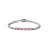 Rosa Oval Messing Mikro-Pavé Zirkonia Tennisarmband Damen Glänzend Bling Mode Handgelenkkette Schmuck