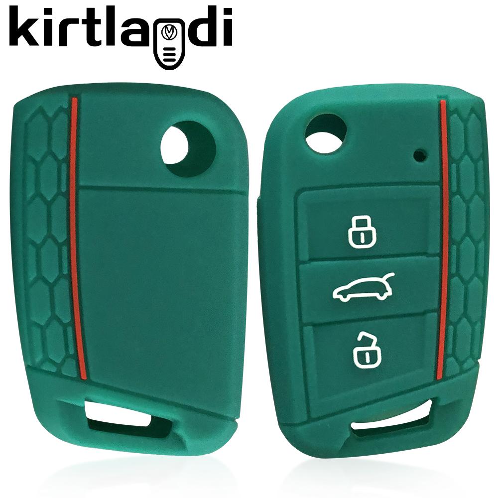 Silicone Key Cover Holder for Skoda Octavia A7 Rapid Kodiaq Fabia Seat Ibiza Leon Ateca for VW POLO Golf 7 Tiguan T-Roc T6 Case