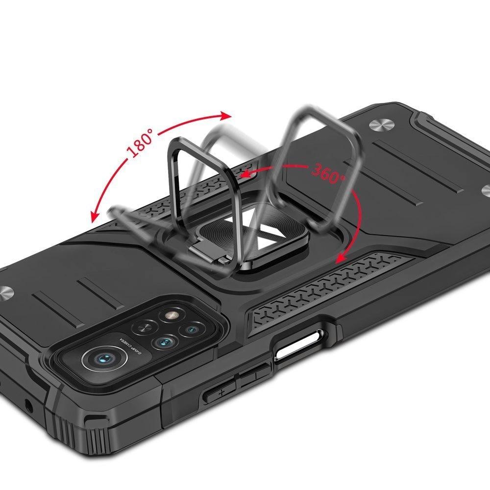 Wozinsky Ring Armor Pancerne Hybrydowe Etui Pokrowiec + Magnetyczny Uchwyt Samsung Galaxy A72 4G Niebieski