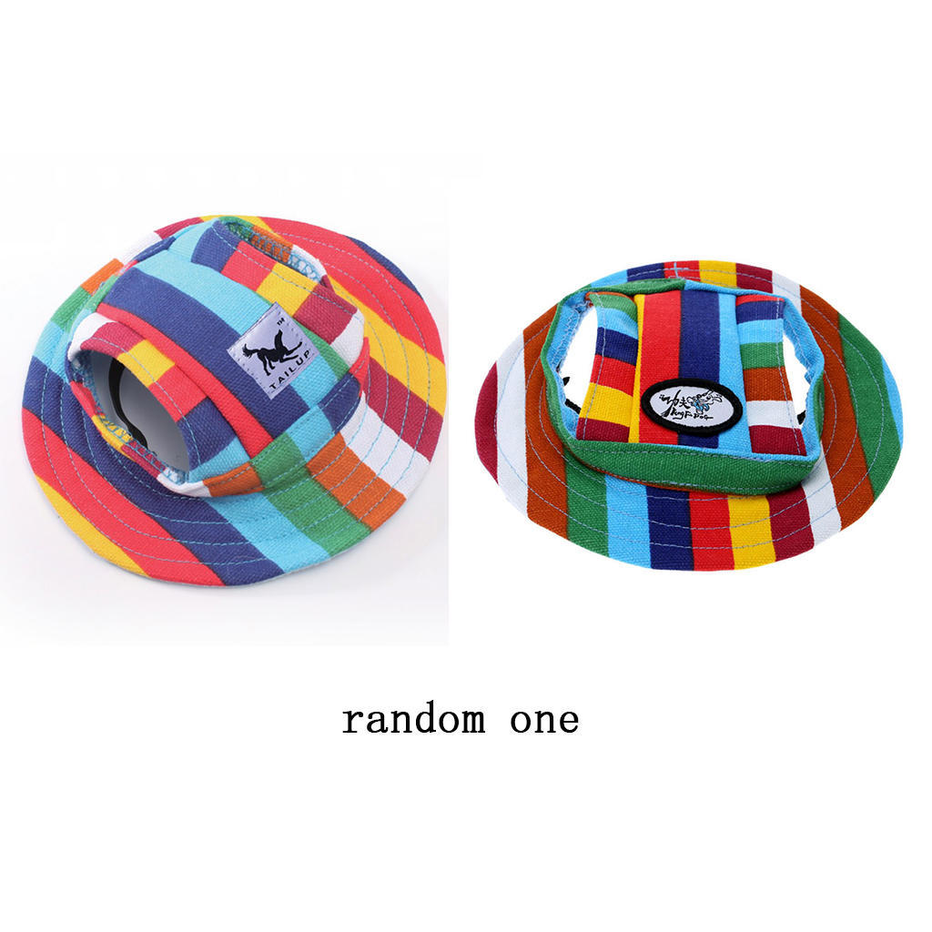 Small Pet Dog Cat Kitten Striped Princess Mesh Strap Hat Cap Sunbonnet