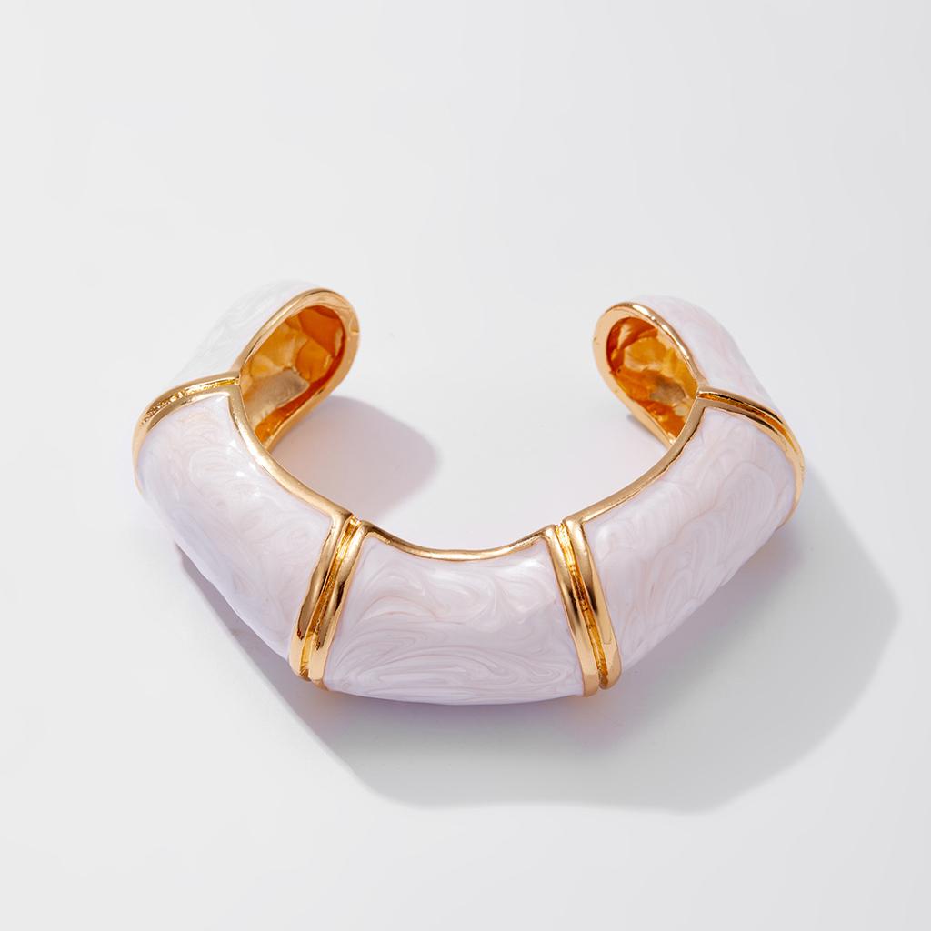 Brățări Bangles Groase Deschise Retro Email Picurând Ulei pentru Femei Punk Neregulate Rășină Acrilică Bambus Stivuite Brățări Manșetă Cuplu Geometrice Bijuterii de Mână