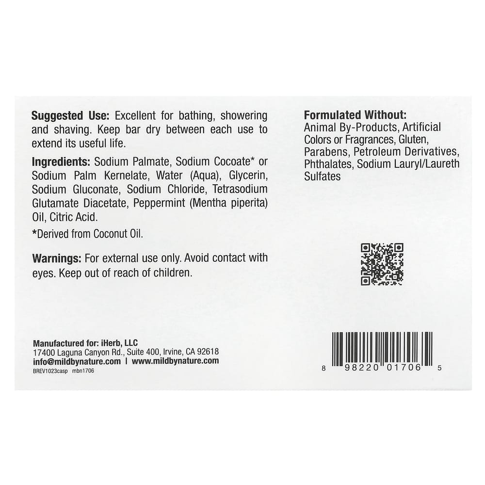 Mild By Nature Castile Peppermint Bar Soap 141g (5oz)