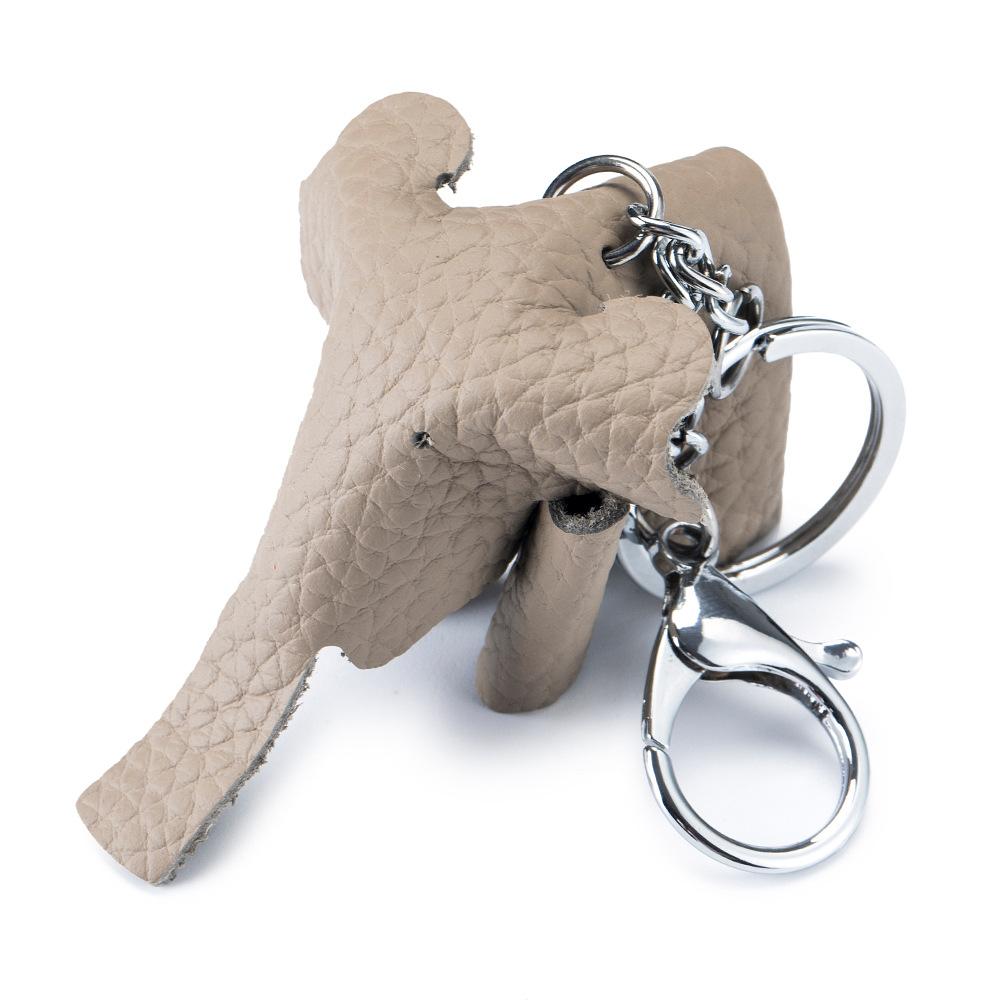 

Креативный брелок в виде детеныша слона, животное, подвеска для ключей от машины, первый слой коровьей кожи, сумка, милая куколка, милый