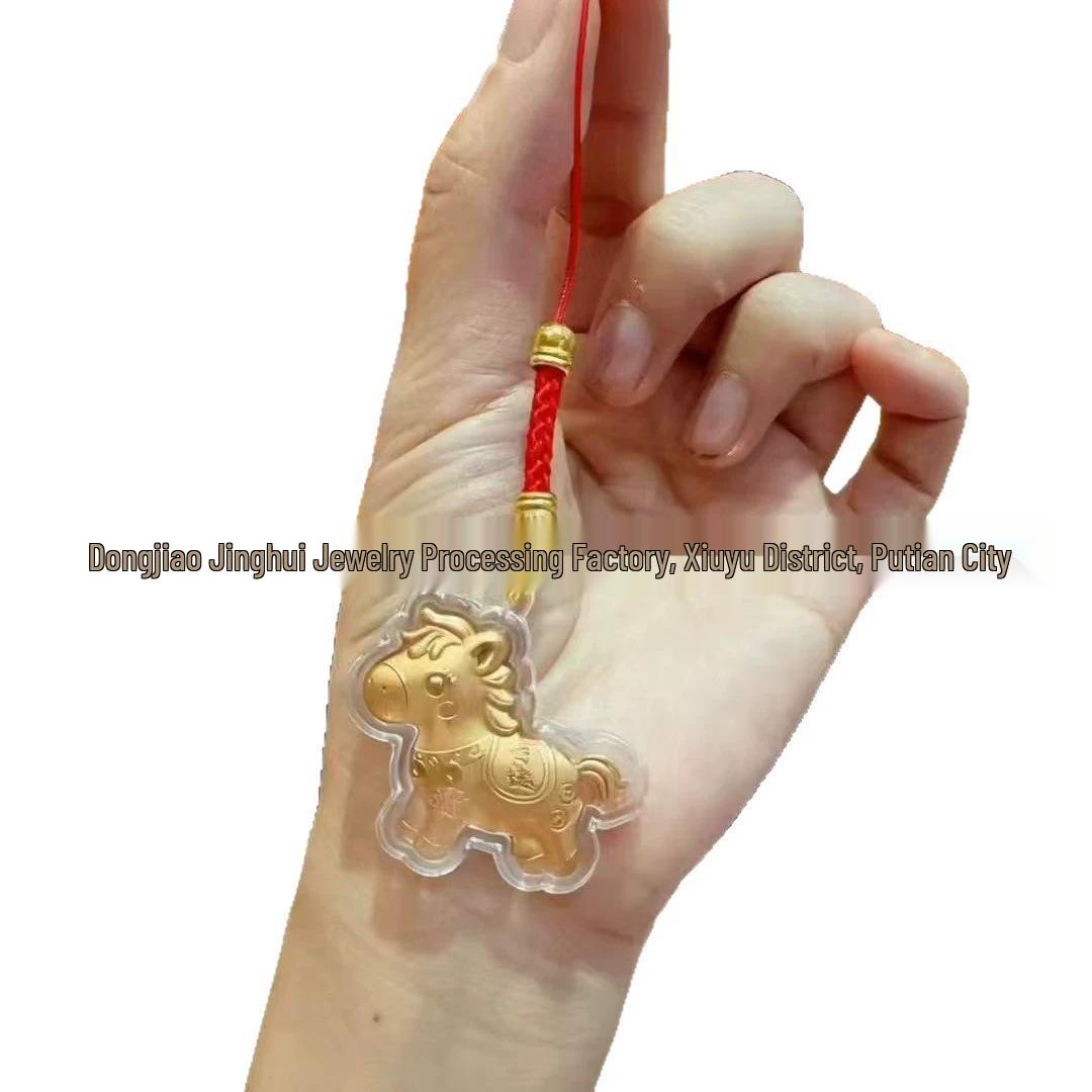 

2026 Year of the Horse Small Pendant: Lucky Red String Phone Charm for Prosperity & Safe Travels
