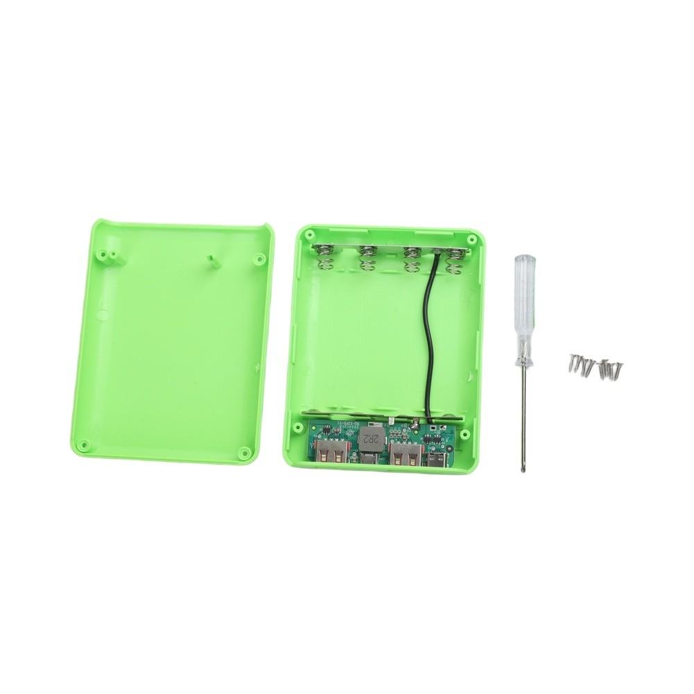 ABS Material Housing 4-slot Battery Case Power Bank Shell Dual USB 5V/2.4A