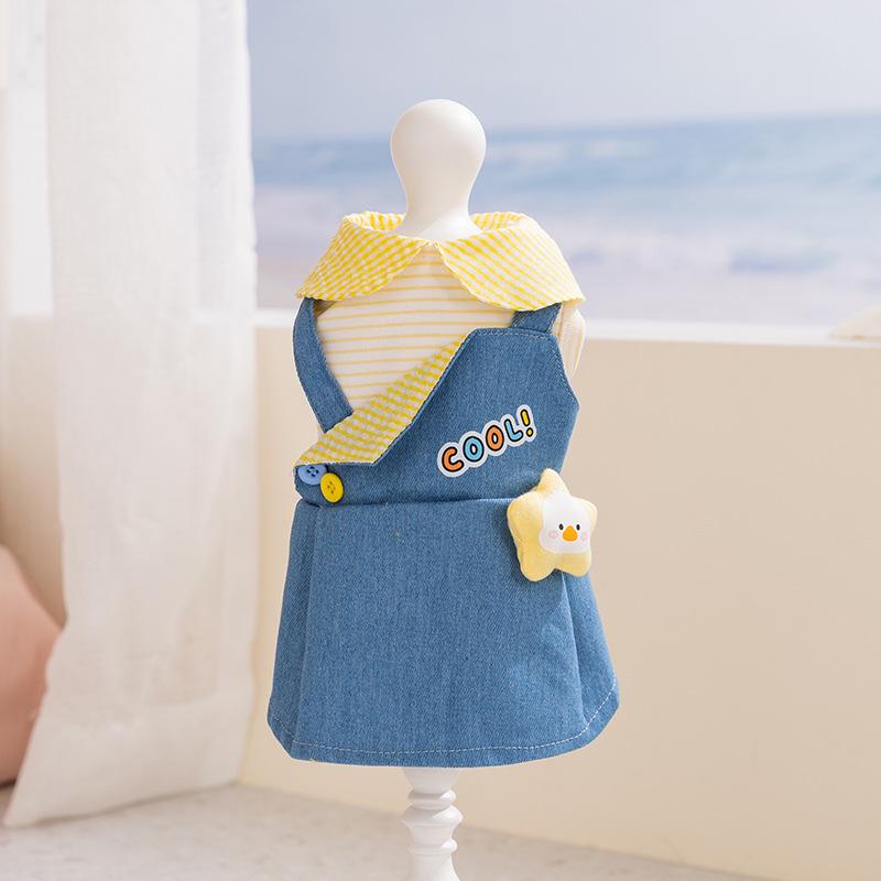 Frühlings-Sommer Jeanskleid: Hongkong-Stil Trägerrock für Hunde & Katzen