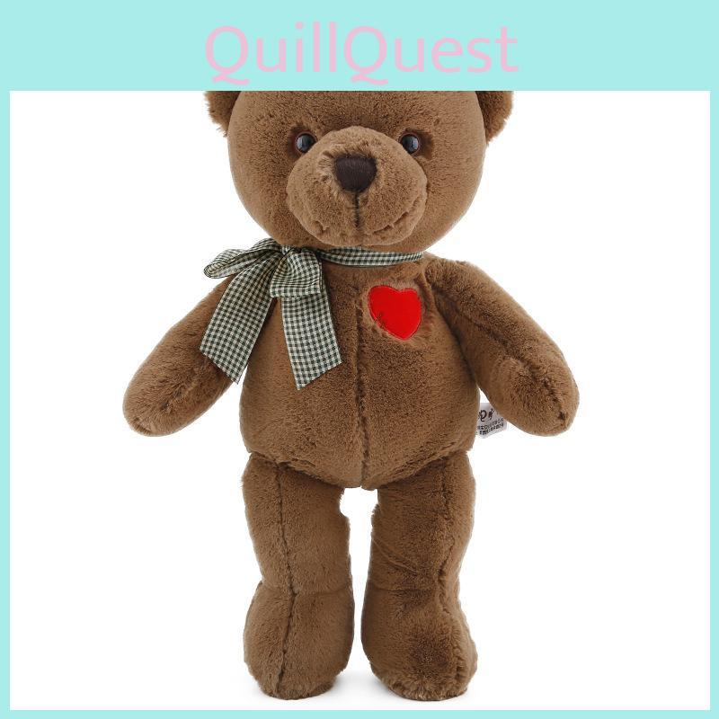 Adorable Bear Plush Toy With Heart Shaped Bowtie Soft Stuffed Teddy Bear For Girlfriend