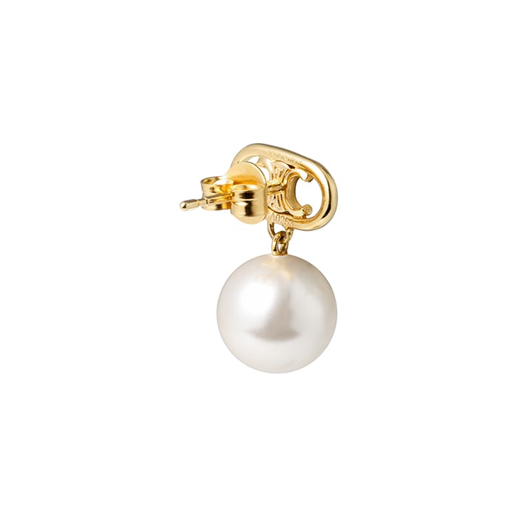 CELINE Les Perles CELINE Earrings In Brass With Gold Finish And Glass Pearls 46W796BPE.01GI