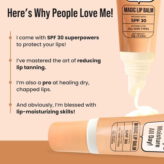 Ghar Soap Brightening Magic Lip Balm with SPF 30 | For Dark, Pigmented, Dry, Flaky Lip | SPF 30 for Sun Damage|For Women & Men - (12 Gm)