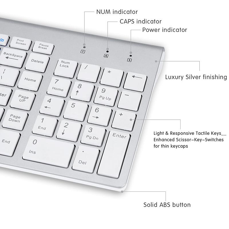 Jomaa 2.4G Wireless Keyboard and Mouse Combo Mini Multimedia Full-size Keyboard Mouse Set For Computer Notebook Laptop Desktop