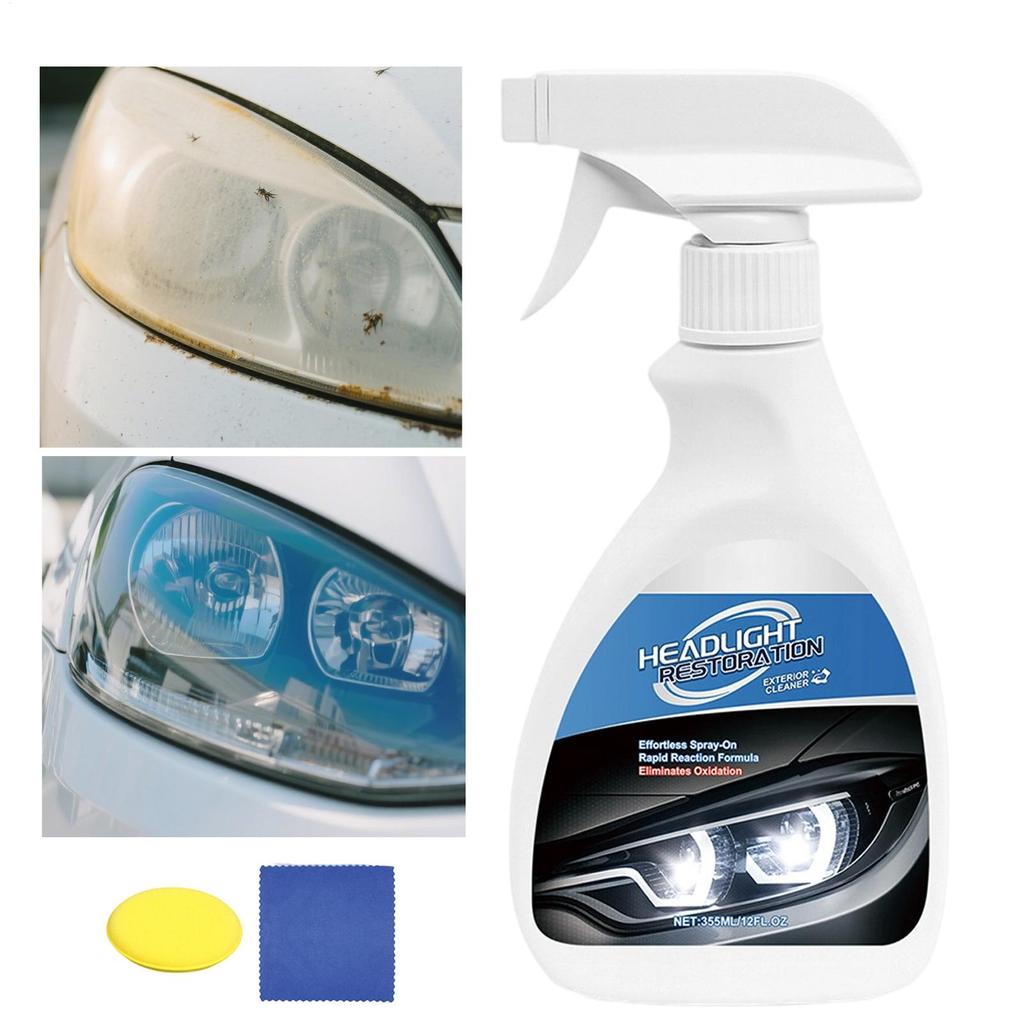 Automotive Headlamp Restoration Care Spray Kit Automobile Headlamp Lens Restorer Fluid Kit Surface Detailing Oxidation Cleaning