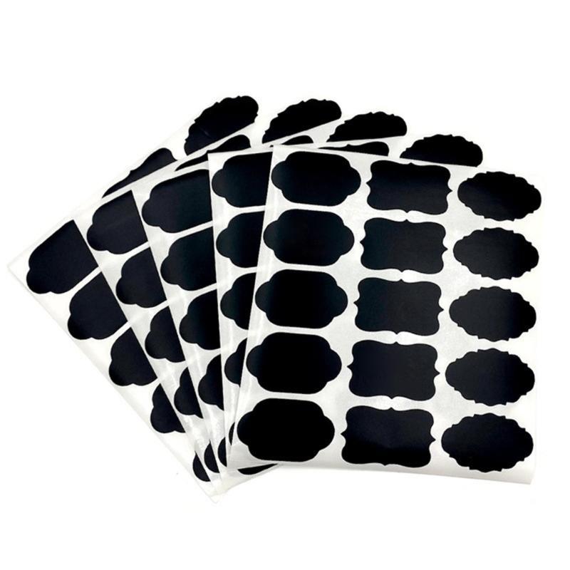 120PCS Kraft Label Sticker with Fancy Shape Storage Box Labels for Homemade Items Essential Oil Bottles and Jars