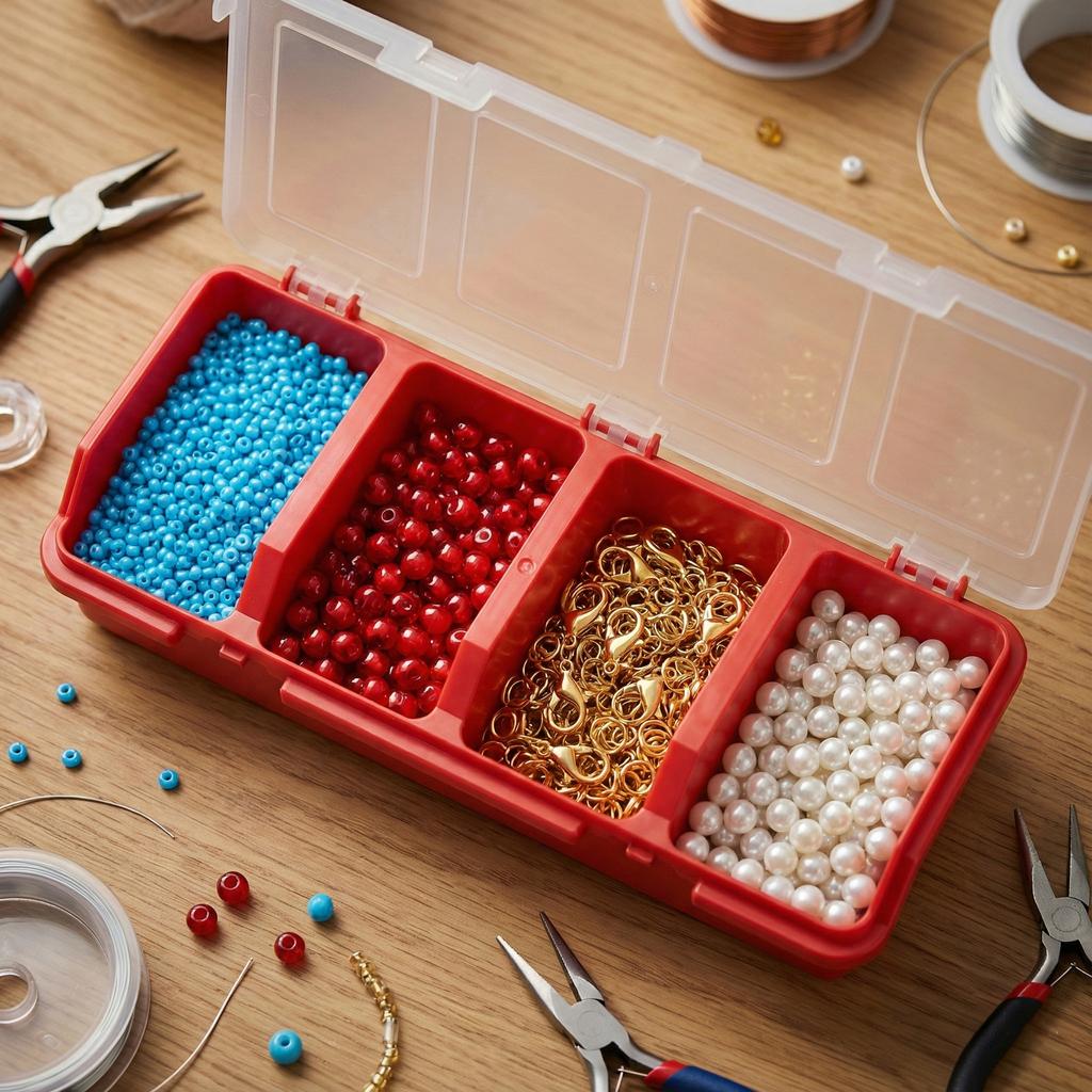 Multi-Compartment Organizer Box For Screws & Small Parts - Durable Plastic Hardware And Jewelry Storage Case