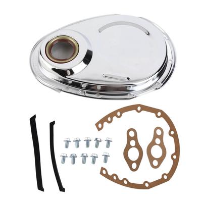 Steuerkettenabdeckung Silber Poliert Motor Steuerzeiten Dichtung Dichtung Schrauben Satz Ersatz für SBC 283 327 305 350 383 400