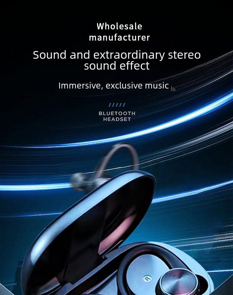 TWS In-Ear Wireless 5.0 Bluetooth Headset with Painless Ear-Hook, Digital Display, Sport Sweat-Proof & Noise Reduction