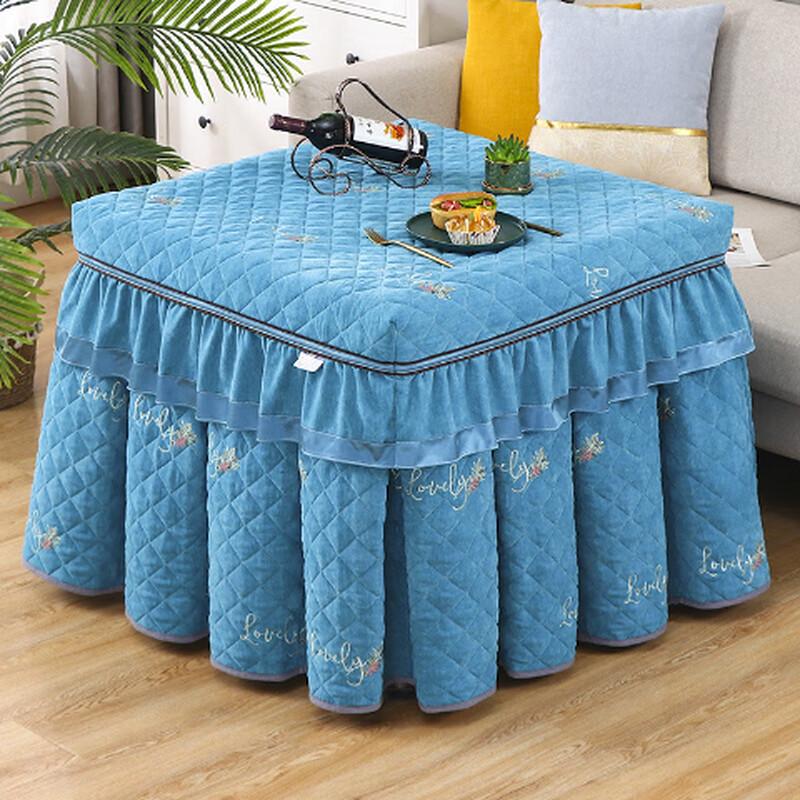 

Zhi Shi Chenille Embroidered Blue Rectangular Stove Cover Set