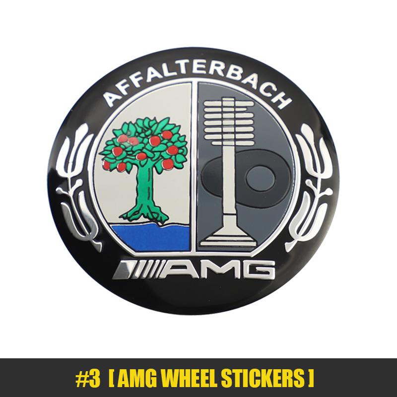 4Pcs Car Hub Center Sticker Wheel Hub Cap Styling For AMG C Class A B X250 W205 W176 W447 B180 B500 W246 W204 W203 W206 W220 E S
