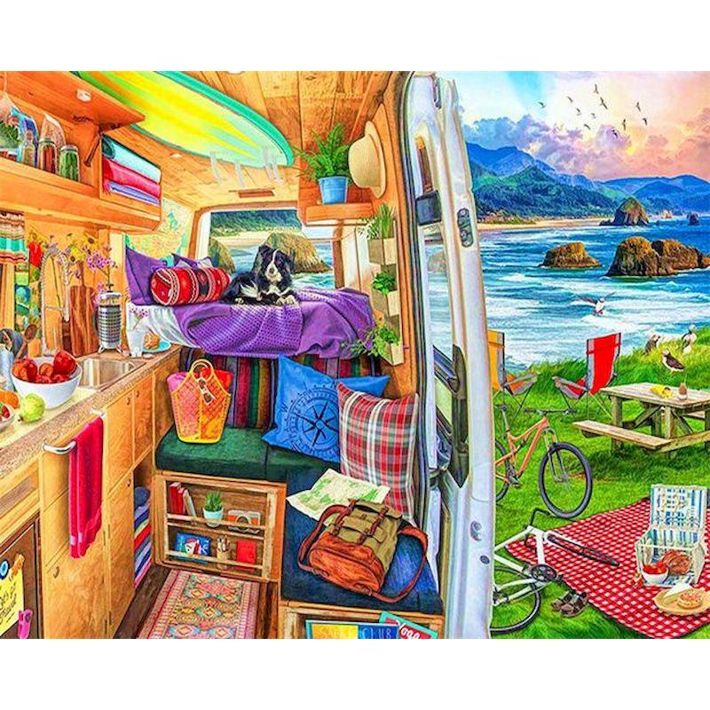 

GATYZTORY Acrylic Painting By Numbers Handicrafts Countryside Forest Pictures By Numbers For Adults Home Decors Autum Scene Gift 30x20cm no frame сливовый