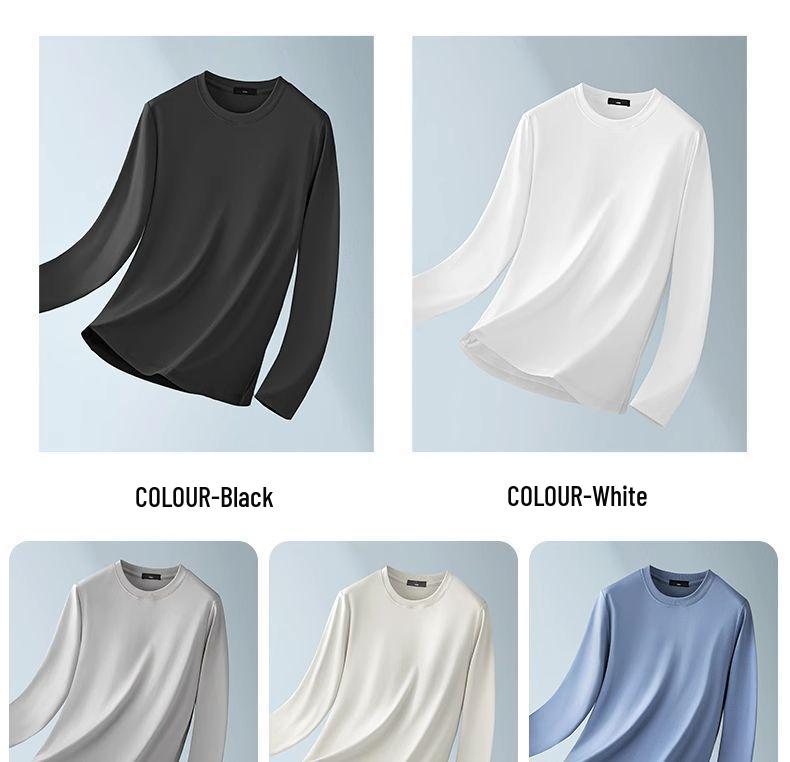 Herren 2025 Herbst/Winter Flüssigammoniak-mercerisiertes Baumwoll-Langarm-Baselayer-Oberteil