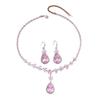 Hot-Selling Green Water Drop Earrings & Necklace Bridal Set - Fashionable Zircon Accessories