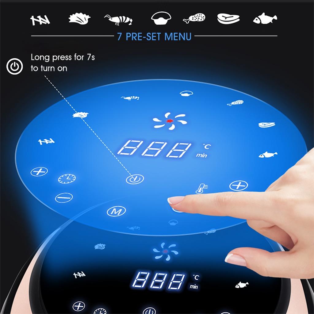 Intelligent Automatic Large Capacity 8L Electric Digital Air Fryer 220V Cooker Oven 1700W Multi-functional Oven NO Smoke Oil Free Fryer APP