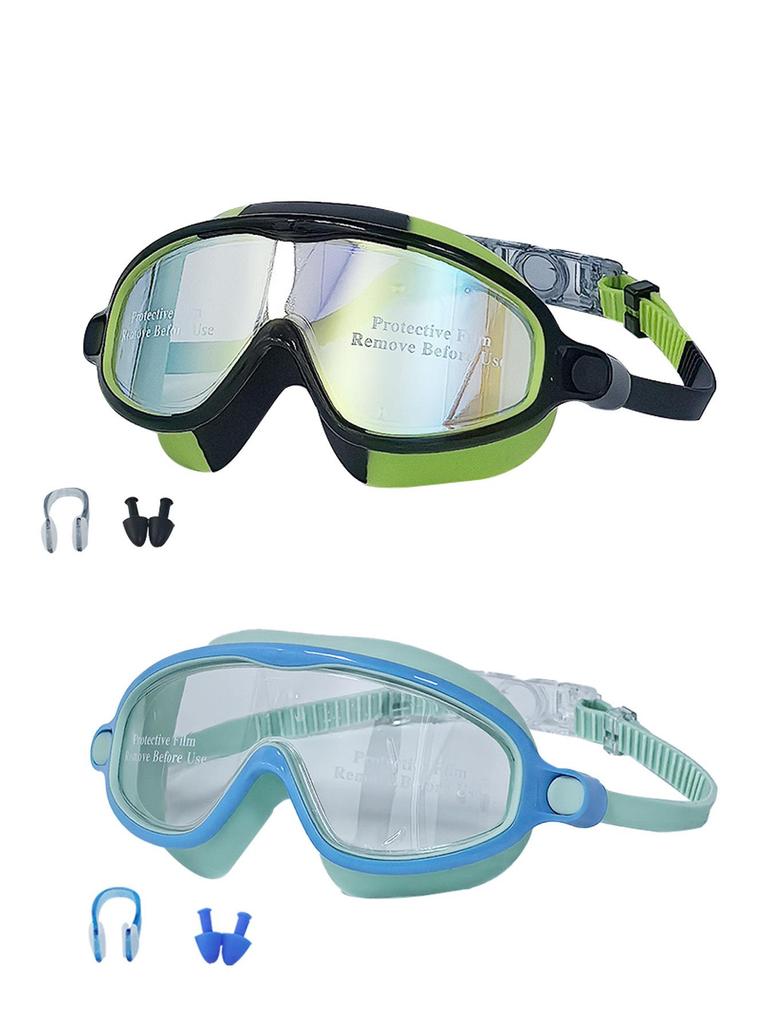 High-Definition, Anti-Fog, Waterproof Swimming Goggles with Earplugs for Adults